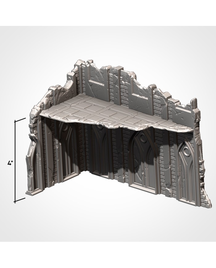 Classic Ruins in L-Shape (8"x4") - B|Txarli Factory|40K Ruins Terrain