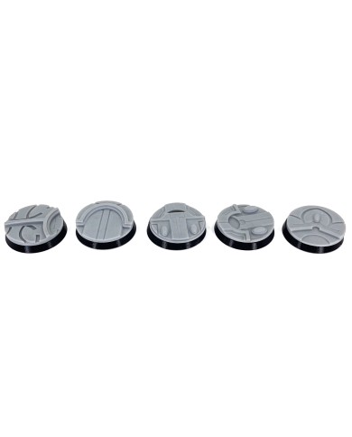 Peanas Circulares de Templos Mágicos (32mm) 5 Tops con Bases De Plástico