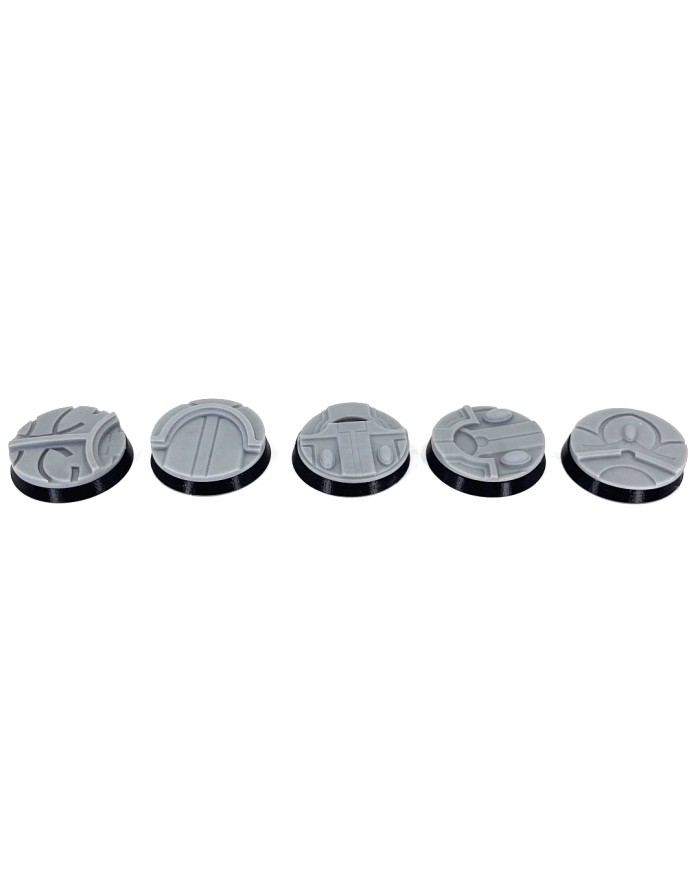 Magic Temples Round Bases (32mm) 5 Tops with Plastic Bases