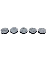 Magic Temples Round Bases (25mm) 5 Tops with Plastic Bases