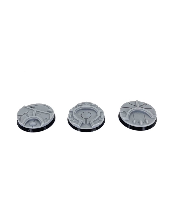 Peanas Circulares de Templos Mágicos (40mm) 3 Tops con Bases De Plástico