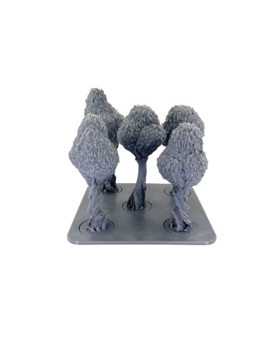 Square Tray with Five Trees