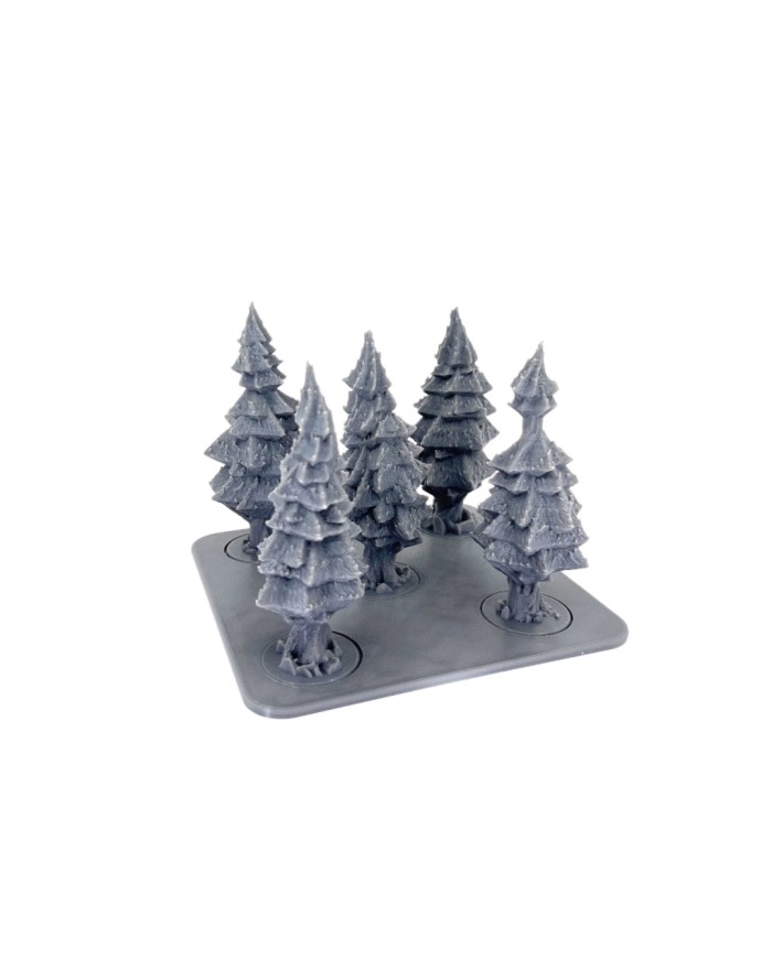 Square Tray with Five Fir Trees