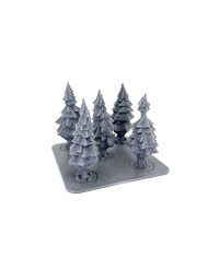 Square Tray with Five Trees