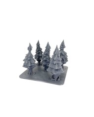 Square Tray with Five Fir Trees