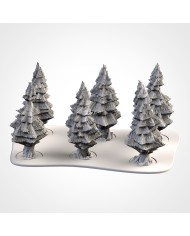 Tray with Six Fir Trees - B