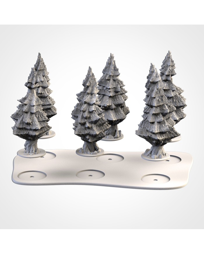 Tray with Six Fir Trees - B