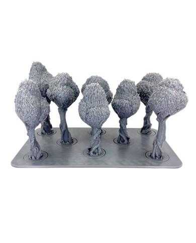 Rectangular Tray with Eight Trees