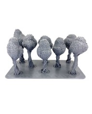 Rectangular Tray with Eight Trees