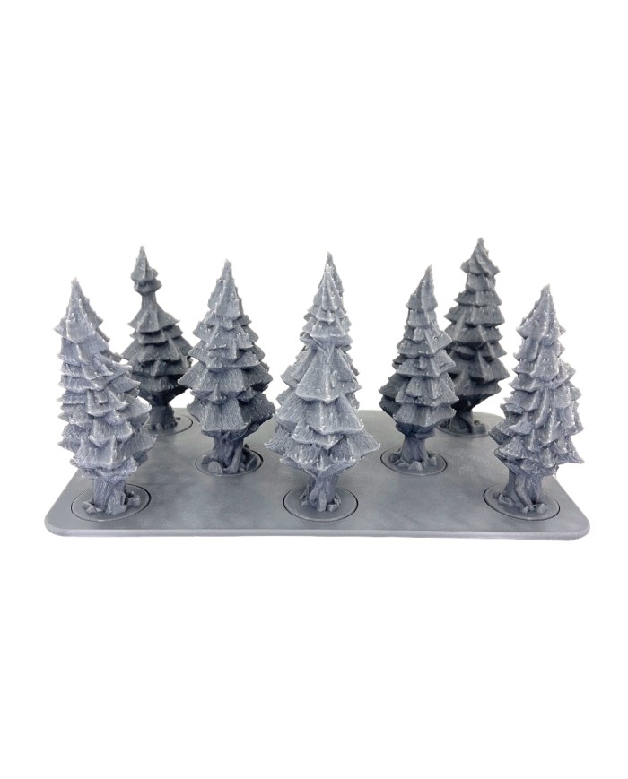 Rectangular Tray with Eight Fir Trees