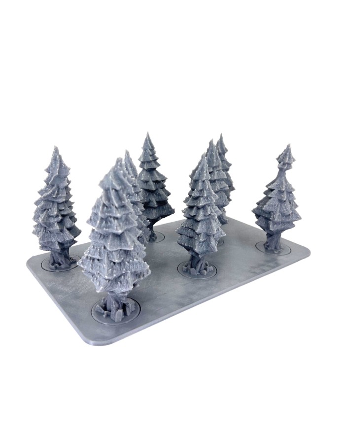 Rectangular Tray with Eight Fir Trees