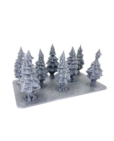 Rectangular Tray with Eight Fir Trees