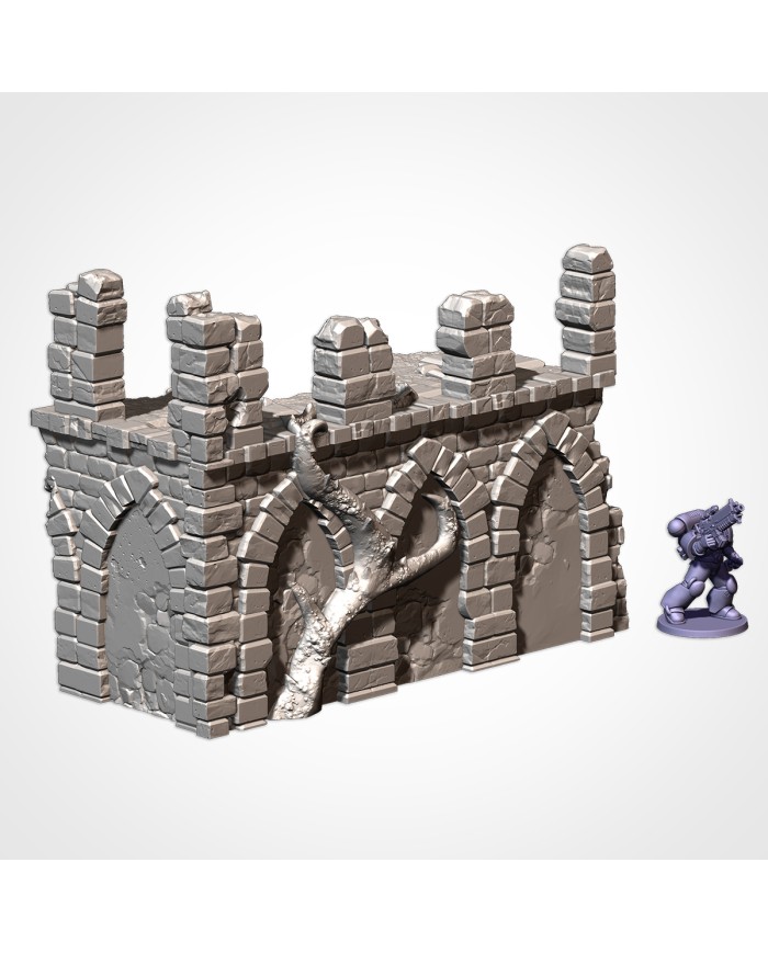 Abandoned Ruins in L-Shape (8"x4") - A