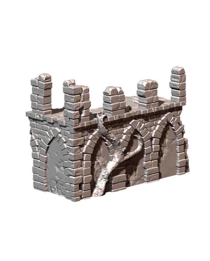 Abandoned Ruins in L-Shape (8"x4") - A