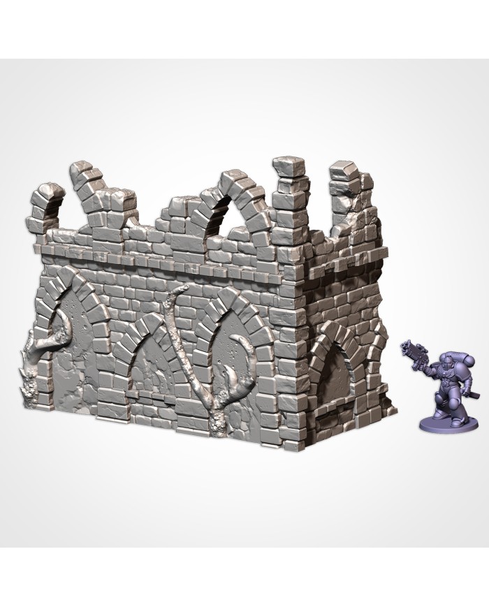 Abandoned Ruins in L-Shape (8"x4") - B
