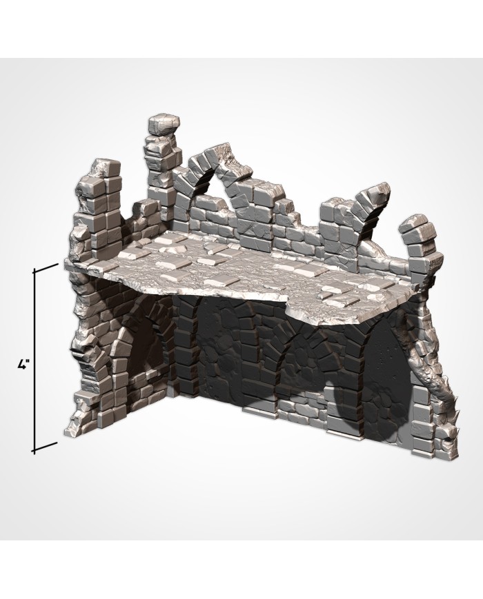 Ruinas Abandonadas en L (8"x4") - B