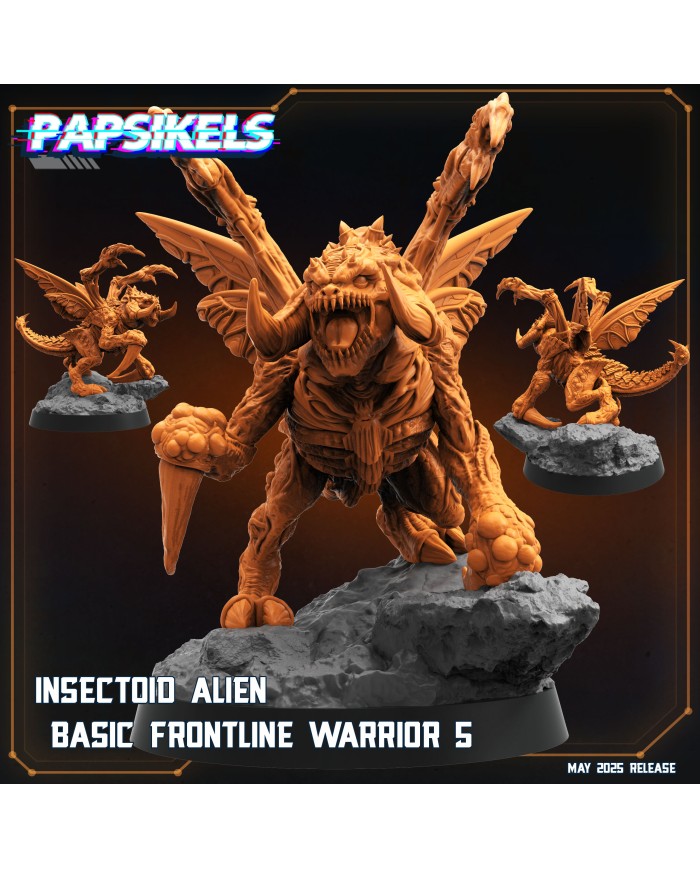 Insectoid Alien Basic Frontline Warrior 5|Papsikels Miniatures|Starcraft Miniatures
