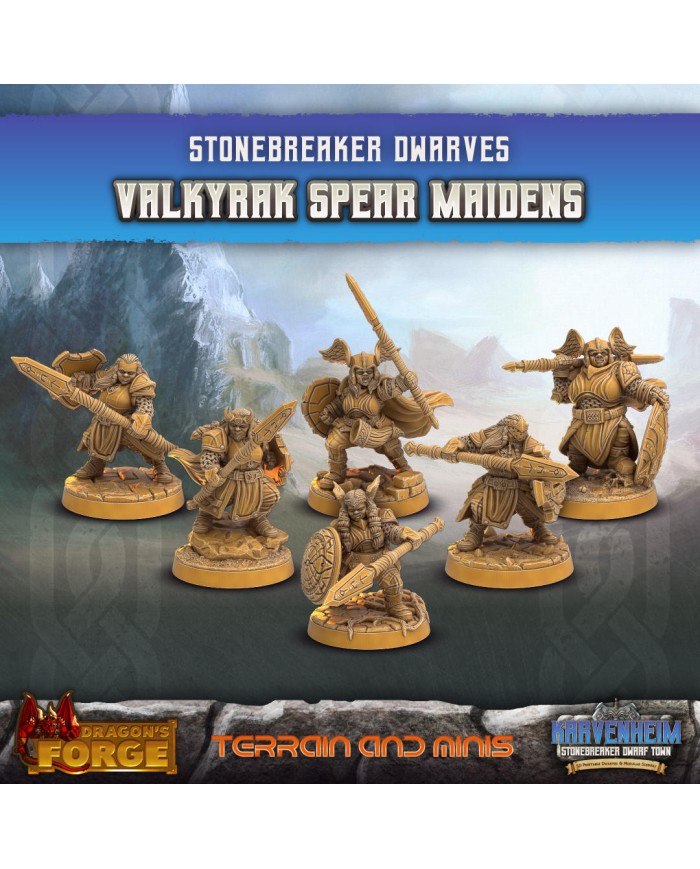 Dwarven Valkyraks - Spear Maidens - 6 minis