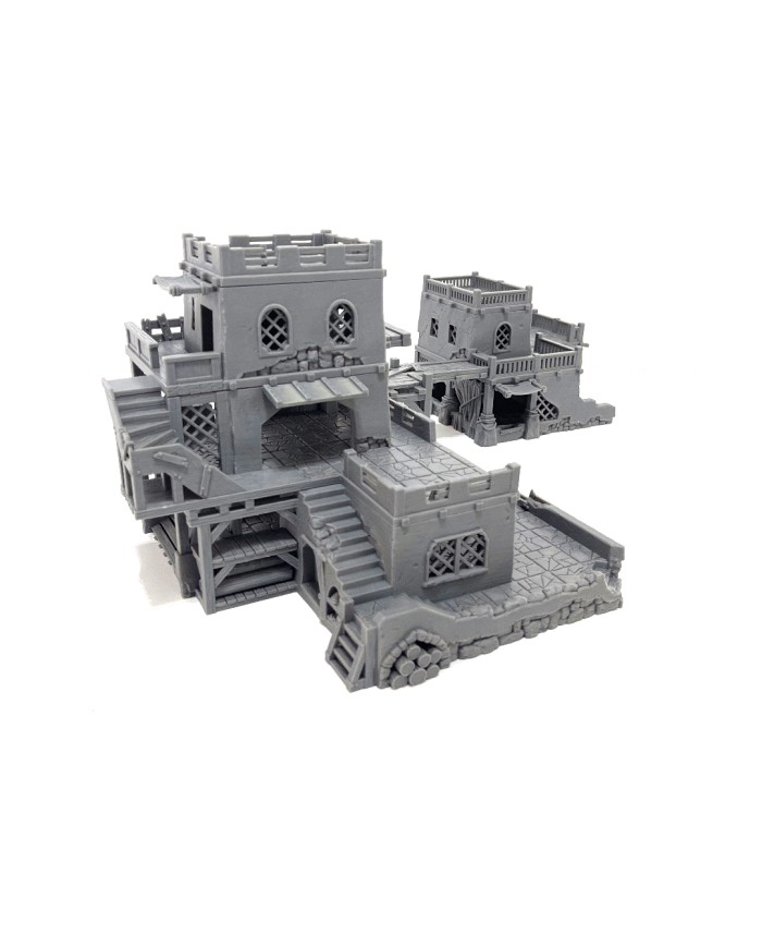 Set of Desert Lumber Mill, Carpenter and Scaffold|Terrainandminis