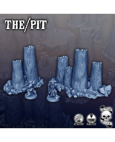 Two sets of volcanic chimneys - A