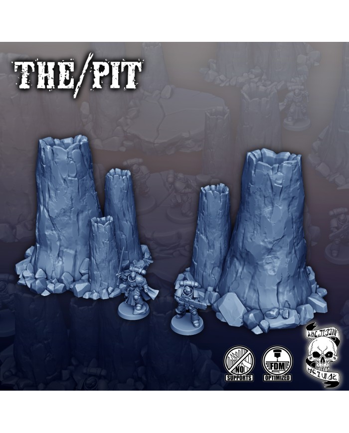 Two sets of volcanic chimneys - B|Forbidden Prints|Volcanic Terrain