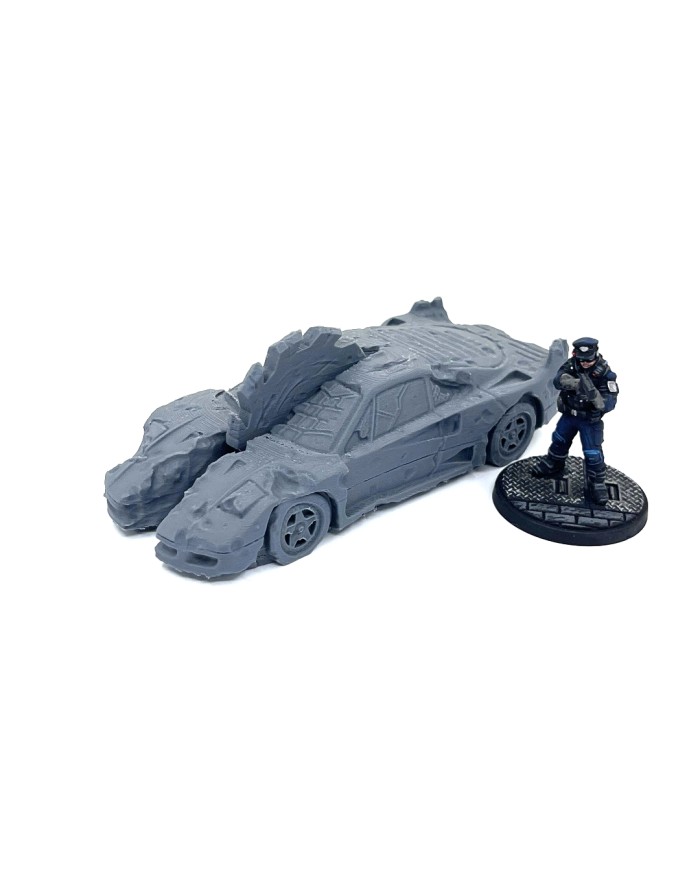 Wrecked Car - L|Bad Roll Games|Punkapocalyptic Terrain