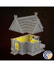 Casa del Aldeano del Reino de Sajonia|Conquest Creations|La Casa del Aldeano es una pieza de escenografía ideal para cualquier amante de los juegos de miniaturas, especialmente si buscas ambientaciones históricas y medievales. Inspirada en la arquitectura tradicional del Reino de Sajonia , esta construcción aporta un toque auténtico y detallado a tus partidas.

Diseñada por Conquest Creations , esta escenografía destaca por su gran realismo y la facilidad con la que puede integrarse en cualquier mesa de juego.

Esta Casa del Aldeano ha sido cuidadosamente elaborada para ofrecer una experiencia inmersiva. Sus paredes, techo y detalles están pensados para recrear la vida cotidiana en el Reino de Sajonia , lo que la convierte en una pieza versátil tanto para coleccionistas como para jugadores de wargames.

Además, es totalmente compatible con el popular sistema de juego MESBG (Middle-Earth Strategy Battle Game), por lo que puedes usarla para recrear batallas épicas o narrativas personalizadas.

Este artículo no es una casa de Rohan del juego MESBG y no esta apoyado ni respaldado de alguna forma por Games Workshop.

Casa de Rohan y otra escenografia de Rohan para el juego MESBG puede adquirirse en warhammer.com 

Un Rohirrim medio vivía en una casa de Rohan sencilla, hecha de madera y con gran robustez.

Ya sea que busques mejorar tu escenografía para torneos o simplemente darle vida a tu colección, la Casa del Aldeano es una adición imprescindible.

Su diseño de alta calidad y la temática histórica del Reino de Sajonia harán que tus partidas cobren un realismo único.

Con Conquest Creations , la autenticidad y el detalle están garantizados.

Todos los elementos vienen sin pintar y se requiere montaje.

Inspeccionamos todos nuestros productos antes del envío, pero debido a la naturaleza de la impresión 3D, algunos objetos pueden requerir una limpieza antes de su uso.

Otras resoluciones de impresión (calidad de impresión) y escala (tamaño) están disponibles según se solicite.

Terrain And Minis es un impresor autorizado con licencia comercial de Conquest Creations