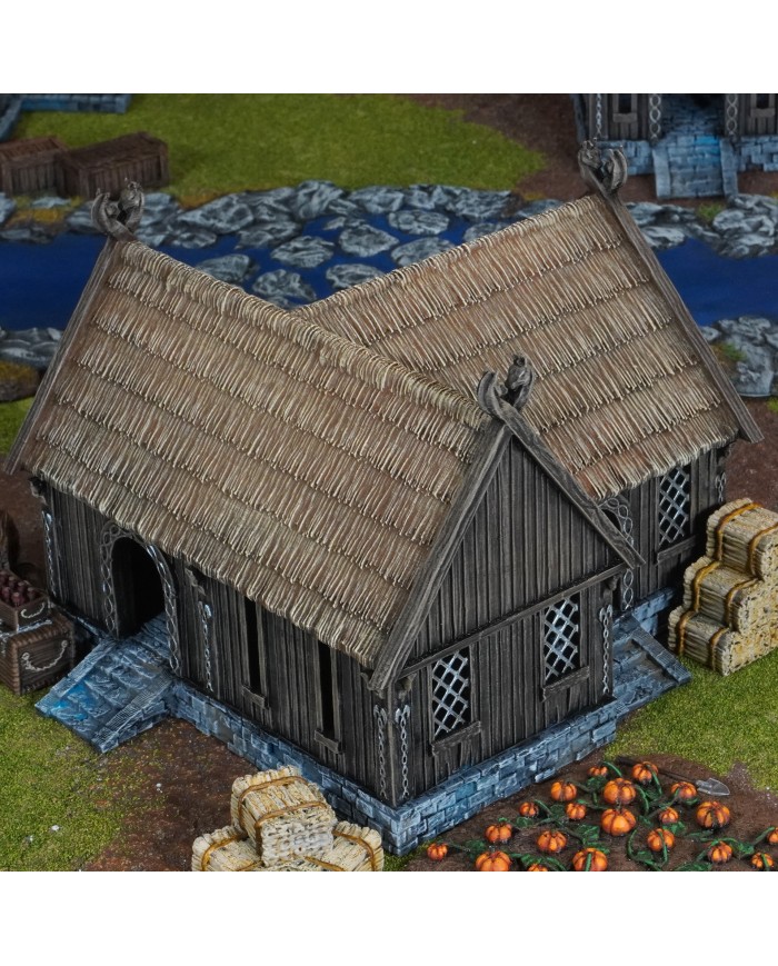 Kingdom of Saxonia - The Merchant's House|Conquest Creations|The Merchant's House is an ideal piece of terrrain for any miniatures gaming enthusiast, especially if you're looking for historical and medieval settings. Inspired by the traditional architecture of the Kingdom of Saxonia , this construction brings an authentic and detailed touch to your games.

Designed by Conquest Creations , this terrain stands out for its great realism and the ease with which it can be integrated into any gaming table.

This Merchant's House has been carefully crafted to offer an immersive experience. Its walls, roof, and details are designed to recreate daily life in the Kingdom of Saxonia , making it a versatile piece for both collectors and wargamers.

In addition, it is fully compatible with the popular MESBG (Middle-Earth Strategy Battle Game) gaming system, so you can use it to recreate epic battles or custom narratives.

This article is not a House of Rohan from the MESBG game and is not supported or endorsed in any way by Games Workshop.

House of Rohan and other Rohan Terrain for MESBG can be purchased at warhammer.com 

An average Rohirrim lived in a simple House of Rohan , made of wood and very sturdy.

Whether you're looking to enhance your tournament scenery or simply liven up your collection, the Merchant's House is a must-have addition.

Its high-quality design and historical theme of the Kingdom of Saxonia will give your games a unique sense of realism.

With Conquest Creations , authenticity and detail are guaranteed.

All elements come unpainted and assembly is required.

We inspect all our products before shipping, but due to the nature of 3D printing, some objects may require cleaning before use.

Other print resolutions (print quality) and scales (size) are available upon request.

Terrain And Minis is an authorized commercially licensed printer of Conquest Creations