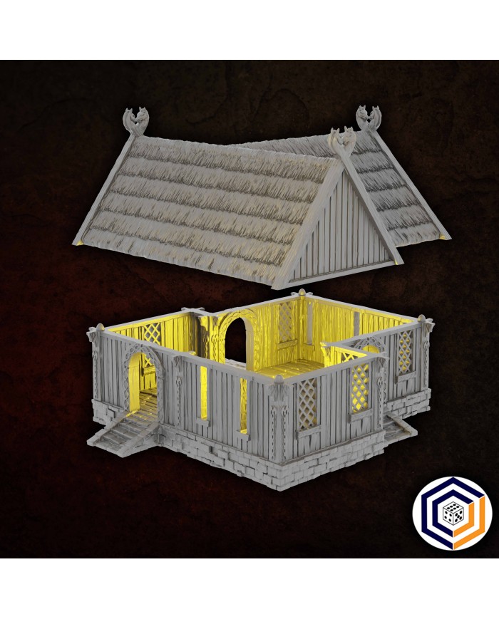 Casa del Mercader del Reino de Sajonia|Conquest Creations|La Casa del Mercader es una pieza de escenografía ideal para cualquier amante de los juegos de miniaturas, especialmente si buscas ambientaciones históricas y medievales. Inspirada en la arquitectura tradicional del Reino de Sajonia , esta construcción aporta un toque auténtico y detallado a tus partidas.

Diseñada por Conquest Creations , esta escenografía destaca por su gran realismo y la facilidad con la que puede integrarse en cualquier mesa de juego.

Esta Casa del Mercader ha sido cuidadosamente elaborada para ofrecer una experiencia inmersiva. Sus paredes, techo y detalles están pensados para recrear la vida cotidiana en el Reino de Sajonia , lo que la convierte en una pieza versátil tanto para coleccionistas como para jugadores de wargames.

Además, es totalmente compatible con el popular sistema de juego MESBG (Middle-Earth Strategy Battle Game), por lo que puedes usarla para recrear batallas épicas o narrativas personalizadas.

Este artículo no es una casa de Rohan del juego MESBG y no esta apoyado ni respaldado de alguna forma por Games Workshop.

Casa de Rohan y otra escenografia de Rohan para el juego MESBG puede adquirirse en warhammer.com 

Un Rohirrim medio vivía en una casa de Rohan sencilla, hecha de madera y con gran robustez.

Ya sea que busques mejorar tu escenografía para torneos o simplemente darle vida a tu colección, la Casa del Mercader es una adición imprescindible.

Su diseño de alta calidad y la temática histórica del Reino de Sajonia harán que tus partidas cobren un realismo único.

Con Conquest Creations , la autenticidad y el detalle están garantizados.

Todos los elementos vienen sin pintar y se requiere montaje.

Inspeccionamos todos nuestros productos antes del envío, pero debido a la naturaleza de la impresión 3D, algunos objetos pueden requerir una limpieza antes de su uso.

Otras resoluciones de impresión (calidad de impresión) y escala (tamaño) están disponibles según se solicite.

Terrain And Minis es un impresor autorizado con licencia comercial de Conquest Creations