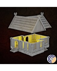 Casa del Mercader del Reino de Sajonia|Conquest Creations|La Casa del Mercader es una pieza de escenografía ideal para cualquier amante de los juegos de miniaturas, especialmente si buscas ambientaciones históricas y medievales. Inspirada en la arquitectura tradicional del Reino de Sajonia , esta construcción aporta un toque auténtico y detallado a tus partidas.

Diseñada por Conquest Creations , esta escenografía destaca por su gran realismo y la facilidad con la que puede integrarse en cualquier mesa de juego.

Esta Casa del Mercader ha sido cuidadosamente elaborada para ofrecer una experiencia inmersiva. Sus paredes, techo y detalles están pensados para recrear la vida cotidiana en el Reino de Sajonia , lo que la convierte en una pieza versátil tanto para coleccionistas como para jugadores de wargames.

Además, es totalmente compatible con el popular sistema de juego MESBG (Middle-Earth Strategy Battle Game), por lo que puedes usarla para recrear batallas épicas o narrativas personalizadas.

Este artículo no es una casa de Rohan del juego MESBG y no esta apoyado ni respaldado de alguna forma por Games Workshop.

Casa de Rohan y otra escenografia de Rohan para el juego MESBG puede adquirirse en warhammer.com 

Un Rohirrim medio vivía en una casa de Rohan sencilla, hecha de madera y con gran robustez.

Ya sea que busques mejorar tu escenografía para torneos o simplemente darle vida a tu colección, la Casa del Mercader es una adición imprescindible.

Su diseño de alta calidad y la temática histórica del Reino de Sajonia harán que tus partidas cobren un realismo único.

Con Conquest Creations , la autenticidad y el detalle están garantizados.

Todos los elementos vienen sin pintar y se requiere montaje.

Inspeccionamos todos nuestros productos antes del envío, pero debido a la naturaleza de la impresión 3D, algunos objetos pueden requerir una limpieza antes de su uso.

Otras resoluciones de impresión (calidad de impresión) y escala (tamaño) están disponibles según se solicite.

Terrain And Minis es un impresor autorizado con licencia comercial de Conquest Creations