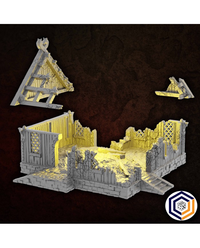 Kingdom of Saxonia - The Merchant's House Ruined|Conquest Creations|Kingdom of Saxonia Terrain