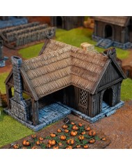 Kingdom of Saxonia - Blacksmith|Conquest Creations|The Blacksmith is an ideal piece of terrrain for any miniatures gaming enthusiast, especially if you're looking for historical and medieval settings. Inspired by the traditional architecture of the Kingdom of Saxonia , this construction brings an authentic and detailed touch to your games.

Designed by Conquest Creations , this terrain stands out for its great realism and the ease with which it can be integrated into any gaming table.

This Blacksmith has been carefully crafted to offer an immersive experience. Its walls, roof, and details are designed to recreate daily life in the Kingdom of Saxonia , making it a versatile piece for both collectors and wargamers.

In addition, it is fully compatible with the popular MESBG (Middle-Earth Strategy Battle Game) gaming system, so you can use it to recreate epic battles or custom narratives.

This article is not a Rohan Blacksmith from the MESBG game and is not supported or endorsed in any way by Games Workshop.

Rohan Blacksmith and other Rohan Terrain for MESBG can be purchased at warhammer.com 

A Rohirrim forged his weapons and armor in a simple, sturdy Rohan Blacksmith , made of wood.

Whether you're looking to enhance your tournament scenery or simply liven up your collection, the stable is a must-have addition.

Its high-quality design and historical theme of the Kingdom of Saxonia will give your games a unique sense of realism.

With Conquest Creations , authenticity and detail are guaranteed.

All elements come unpainted and assembly is required.

We inspect all our products before shipping, but due to the nature of 3D printing, some objects may require cleaning before use.

Other print resolutions (print quality) and scales (size) are available upon request.

Terrain And Minis is an authorized commercially licensed printer of Conquest Creations