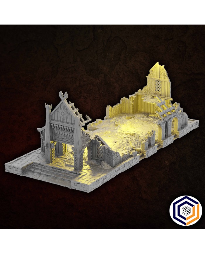 Kingdom of Saxonia - The Great Hall Ruined|Conquest Creations|Kingdom of Saxonia Terrain