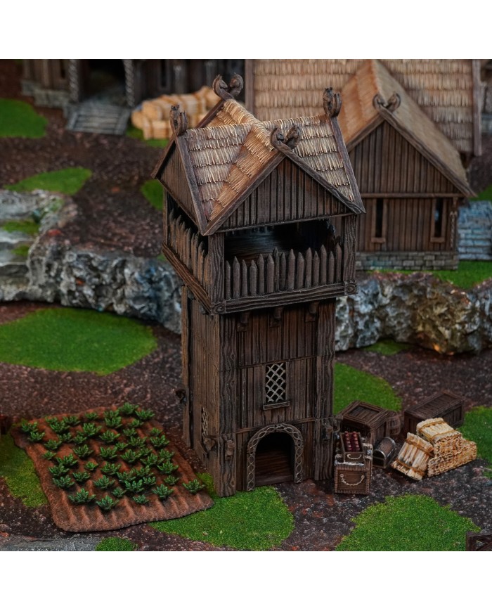 Kingdom of Saxonia - Watchtower|Conquest Creations|The Watchtower is an ideal piece of terrrain for any miniatures gaming enthusiast, especially if you're looking for historical and medieval settings. Inspired by the traditional architecture of the Kingdom of Saxonia , this construction brings an authentic and detailed touch to your games.

Designed by Conquest Creations , this terrain stands out for its great realism and the ease with which it can be integrated into any gaming table.

This Watchtower has been carefully crafted to offer an immersive experience. Its walls, roof, and details are designed to recreate daily life in the Kingdom of Saxonia , making it a versatile piece for both collectors and wargamers.

In addition, it is fully compatible with the popular MESBG (Middle-Earth Strategy Battle Game) gaming system, so you can use it to recreate epic battles or custom narratives.

This article is not a Rohan Watchtower from the MESBG game and is not supported or endorsed in any way by Games Workshop.

Rohan Watchtower and other Rohan Terrain for MESBG can be purchased at warhammer.com 

From a Rohan Watchtower , the Rohirrim watched Saruman's invasion.

Whether you're looking to enhance your tournament scenery or simply liven up your collection, the Watchtower is a must-have addition.

Its high-quality design and historical theme of the Kingdom of Saxonia will give your games a unique sense of realism.

With Conquest Creations , authenticity and detail are guaranteed.

All elements come unpainted and assembly is required.

We inspect all our products before shipping, but due to the nature of 3D printing, some objects may require cleaning before use.

Other print resolutions (print quality) and scales (size) are available upon request.

Terrain And Minis is an authorized commercially licensed printer of Conquest Creations