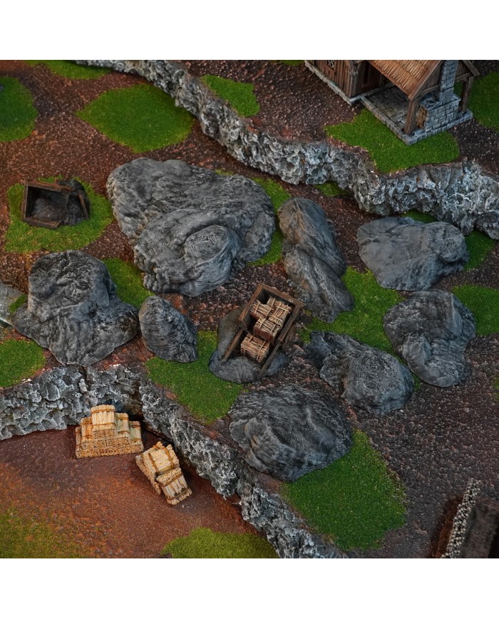 Afloramientos Rocosos (x10)|Conquest Creations|Escenografía Reino de Sajonia