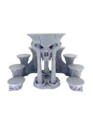 Plataforma de Calavera Sangrienta con Escaleras Dobles|Forbidden Prints|Escenografía Demoniaca