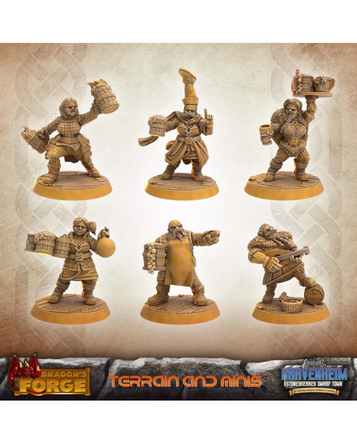 Dwarf Tavern Revellers - 6 minis