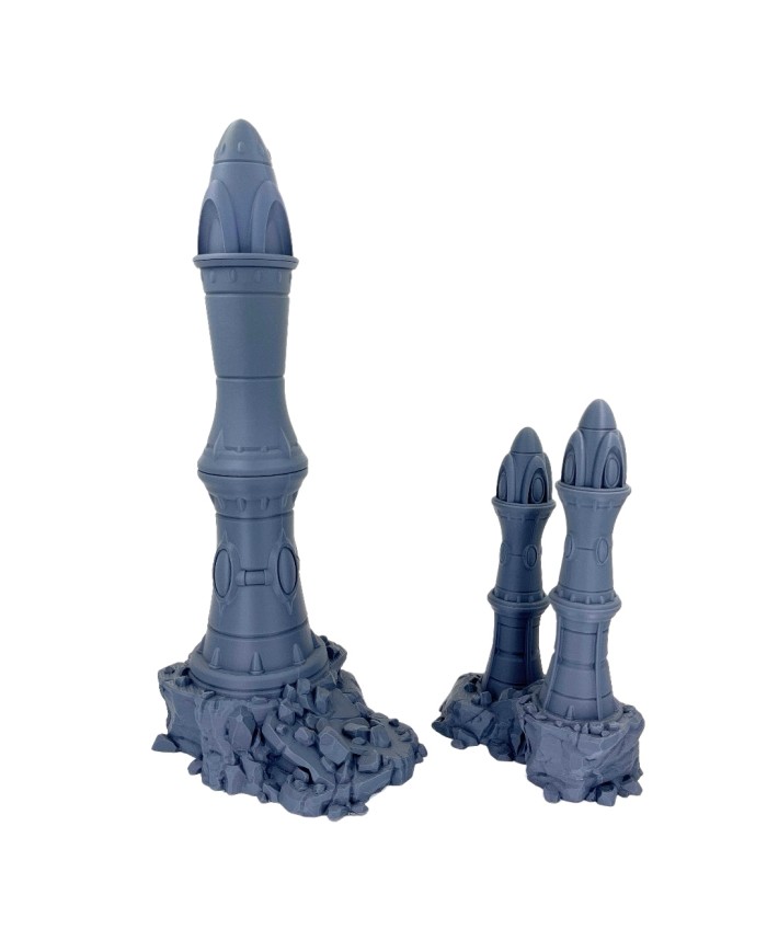 Eldar Towers on Rocks - Set A|Forbidden Prints|Eldar Terrain