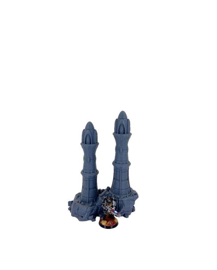 Eldar Towers on Rocks - Set A|Forbidden Prints|Eldar Terrain