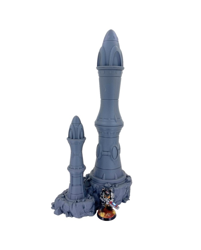 Eldar Towers on Rocks - Set B|Forbidden Prints|Eldar Terrain