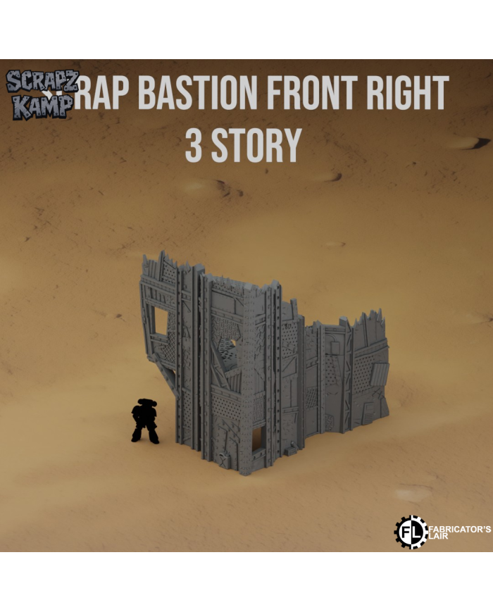 Frente Derecho Bastión de Chatarra Orco - A|Fabricator's Lair|























Transforma tus partidas con el Bastión de Chatarra Orco, una pieza única de escenografía que dará carácter y brutalidad a tus mesas de juego futuristas.
Diseñado por Fabricators Lair y perteneciente a la colección Xeno Sector : Scrapz Kamp, este bastión es perfecto para jugadores que buscan añadir atmósfera orka y detalles grimdark a sus batallas.

Características principales


Diseño original de Fabricators Lair , con estética agresiva e improvisada.


Parte de la colección Xeno Sector : Scrapz Kamp, creada para mesas temáticas de ciencia ficción.


Escala 28mm/32mm, compatible con Warhammer 40K , Grimdark Future y cualquier otro wargame de ciencia ficción en la misma escala.


Fabricado en bioplástico (PLA+) de alta resolución, resistente, detallado y eco-friendly.


Fácil de imprimar y pintar, adaptable a cualquier esquema de color orko o postapocalíptico.



Compatibilidad y uso
El Bastión de Chatarra Orco puede funcionar como fortificación, punto de control o cobertura en partidas ambientadas en mundos devastados y de estética grimdark.
Su diseño irregular de metal y chatarra encaja de manera natural en ejércitos orkos y escenarios de combate futurista.

Aviso importante
Este producto no es un Bastión Orko oficial de Warhammer 40K, ni está respaldado, licenciado o asociado de ninguna forma a Games Workshop. Si deseas un Bastión Orko oficial, puedes encontrarlo en warhammer.com
Con el Bastión de Chatarra Orco de la colección Xeno Sector : Scrapz Kamp , elevarás la inmersión de tus partidas y aportarás un toque salvaje y orko a tu mesa de juego.

Síganos en Facebook e Instagram para estar al tanto de todas las novedades de escenografia orco de Fabricators Lair
Terrain And Minis es un impresor autorizado con licencia comercial de Fabricators Lair























