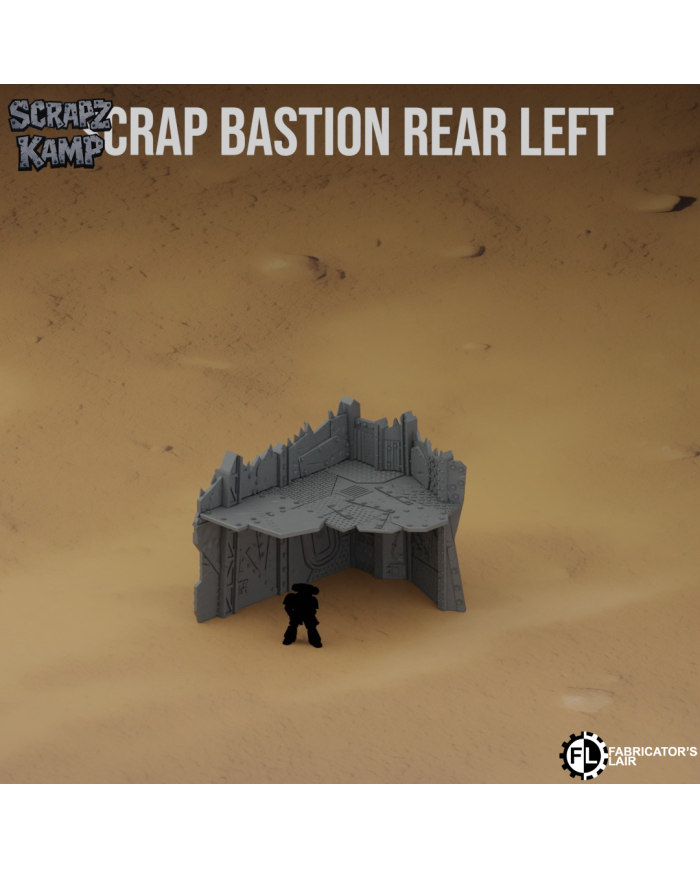 Trasero Izquierdo Bastión de Chatarra Orco - A|Fabricator's Lair|























Transforma tus partidas con el Bastión de Chatarra Orco, una pieza única de escenografía que dará carácter y brutalidad a tus mesas de juego futuristas.
Diseñado por Fabricators Lair y perteneciente a la colección Xeno Sector : Scrapz Kamp, este bastión es perfecto para jugadores que buscan añadir atmósfera orka y detalles grimdark a sus batallas.

Características principales


Diseño original de Fabricators Lair , con estética agresiva e improvisada.


Parte de la colección Xeno Sector : Scrapz Kamp, creada para mesas temáticas de ciencia ficción.


Escala 28mm/32mm, compatible con Warhammer 40K , Grimdark Future y cualquier otro wargame de ciencia ficción en la misma escala.


Fabricado en bioplástico (PLA+) de alta resolución, resistente, detallado y eco-friendly.


Fácil de imprimar y pintar, adaptable a cualquier esquema de color orko o postapocalíptico.



Compatibilidad y uso
El Bastión de Chatarra Orco puede funcionar como fortificación, punto de control o cobertura en partidas ambientadas en mundos devastados y de estética grimdark.
Su diseño irregular de metal y chatarra encaja de manera natural en ejércitos orkos y escenarios de combate futurista.

Aviso importante
Este producto no es un Bastión Orko oficial de Warhammer 40K, ni está respaldado, licenciado o asociado de ninguna forma a Games Workshop. Si deseas un Bastión Orko oficial, puedes encontrarlo en warhammer.com
Con el Bastión de Chatarra Orco de la colección Xeno Sector : Scrapz Kamp , elevarás la inmersión de tus partidas y aportarás un toque salvaje y orko a tu mesa de juego.

Síganos en Facebook e Instagram para estar al tanto de todas las novedades de escenografia orco de Fabricators Lair
Terrain And Minis es un impresor autorizado con licencia comercial de Fabricators Lair























