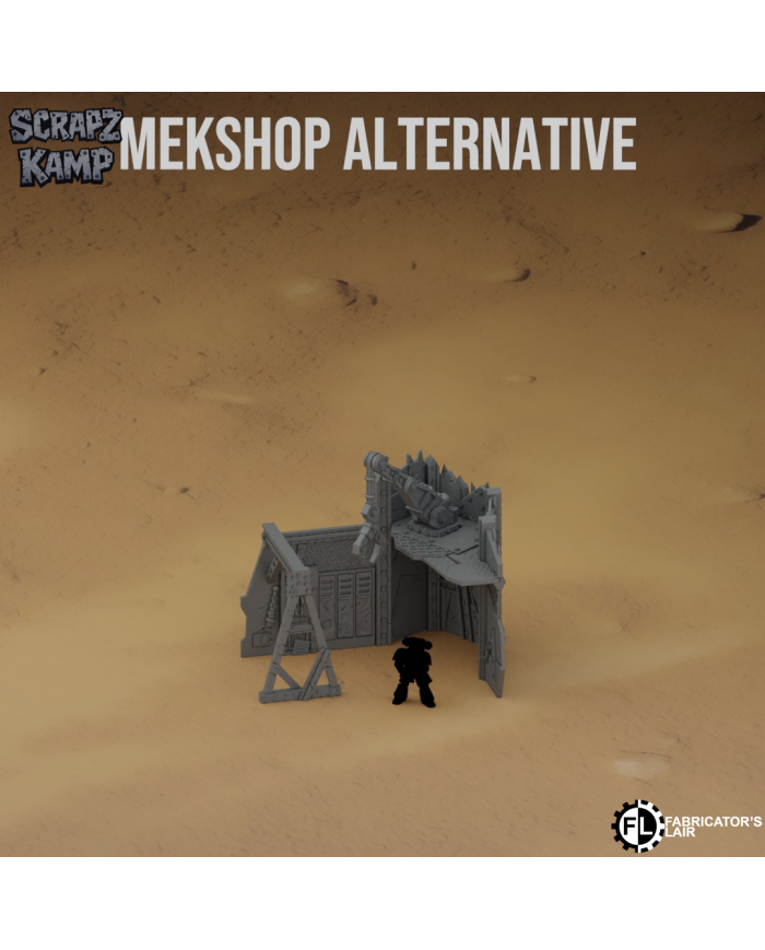 Orc Store - B - Mekshop|Fabricator's Lair|























Bring raw brutality to your tabletop battles with the Orc Store Mekshop , a unique piece of terrain designed to dominate any grimdark battlefield.
Created by Fabricators Lair and part of the Xeno Sector : Scrapz Kamp collection, this model is perfect for players looking to enhance their games with authentic ork-style scenery.

Key Features


Original design by Fabricators Lair with brutal, improvised aesthetics.


From the Xeno Sector : Scrapz Kamp collection, ideal for grimdark or post-apocalyptic themed boards.


Scaled for 28mm/32mm miniatures, fully compatible with Warhammer 40K, Grimdark Future, or any other sci-fi wargame in the same scale.


Made with high-resolution PLA+ bioplastic, durable, eco-friendly, and packed with detail.


Ready to be primed and painted to match any ork, post-apocalyptic, or sci-fi theme.



Compatibility &amp; Gameplay
The Orc Store Mekshop works perfectly as a fortress, defensive strongpoint, or line-of-sight blocking structure. Its jagged, scrap-metal look integrates seamlessly with ork armies and sci-fi terrain setups, making it a versatile centerpiece for your tabletop games.

Important Note
This product is not an official Ork Store from Warhammer 40K, and it is not licensed, endorsed, or supported by Games Workshop. If you are looking for an official Ork Store , you can purchase one directly at warhammer.com

With the Orc Store Mekshop from the Xeno Sector : Scrapz Kamp collection, you can take your gaming table to the next level, adding authentic ork energy and grimdark atmosphere to every battle.



Follow us on  Facebook and Instagram to stay up to date with all the latest from Fabricators Lairs Orc Terrain

Terrain  And Minis is an authorized commercially licensed printer of Fabricators Lair






















