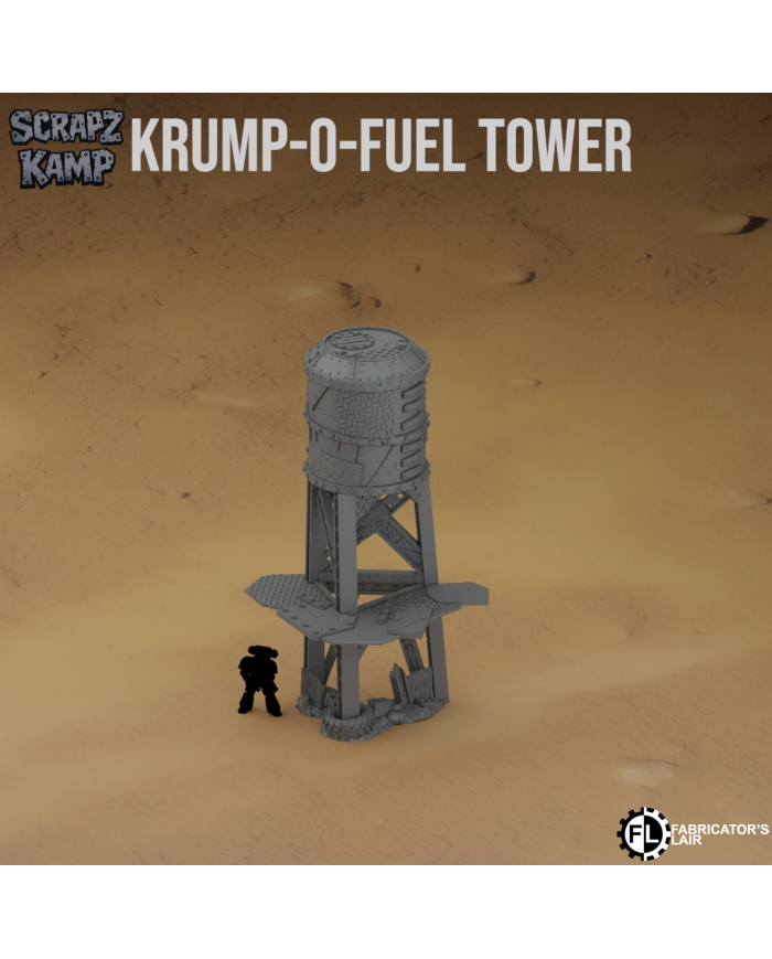 Orc Tower Krump-O-Fuel|Fabricator's Lair|























Bring raw brutality to your tabletop battles with the Orc Tower Krump-O-Fuel , a unique piece of terrain designed to dominate any grimdark battlefield.
Created by Fabricators Lair and part of the Xeno Sector : Scrapz Kamp collection, this model is perfect for players looking to enhance their games with authentic ork-style scenery.

Key Features


Original design by Fabricators Lair with brutal, improvised aesthetics.


From the Xeno Sector : Scrapz Kamp collection, ideal for grimdark or post-apocalyptic themed boards.


Scaled for 28mm/32mm miniatures, fully compatible with Warhammer 40K, Grimdark Future, or any other sci-fi wargame in the same scale.


Made with high-resolution PLA+ bioplastic, durable, eco-friendly, and packed with detail.


Ready to be primed and painted to match any ork, post-apocalyptic, or sci-fi theme.



Compatibility &amp; Gameplay
The Orc Tower Krump-O-Fuel works perfectly as a fortress, defensive strongpoint, or line-of-sight blocking structure. Its jagged, scrap-metal look integrates seamlessly with ork armies and sci-fi terrain setups, making it a versatile centerpiece for your tabletop games.

Important Note
This product is not an official Ork Tower from Warhammer 40K, and it is not licensed, endorsed, or supported by Games Workshop. If you are looking for an official Ork Tower , you can purchase one directly at warhammer.com

With the Orc Tower Krump-O-Fuel from the Xeno Sector : Scrapz Kamp collection, you can take your gaming table to the next level, adding authentic ork energy and grimdark atmosphere to every battle.



Follow us on  Facebook and Instagram to stay up to date with all the latest from Fabricators Lairs Orc Terrain

Terrain  And Minis is an authorized commercially licensed printer of Fabricators Lair






















