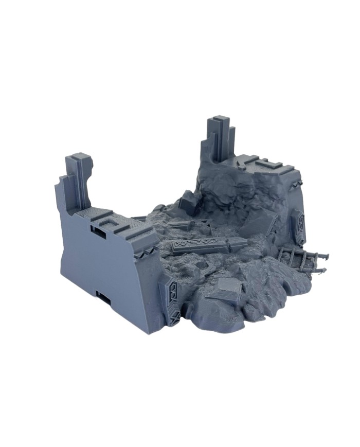 Kingdom of Durak Deep - Straight Wall Ruined|Conquest Creations|Durak Deep Terrain