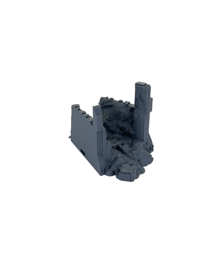 Kingdom of Durak Deep - Inward Wall Ruined (30 degrees)|Conquest Creations|Durak Deep Terrain