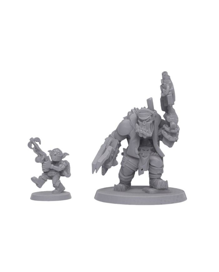 Jefe del Escuadrón de la Muerte Orco con Goblin|Malicious Minis|Miniaturas Orcos SciFi