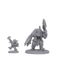 Jefe del Escuadrón de la Muerte Orco con Goblin|Malicious Minis|Miniaturas Orcos SciFi