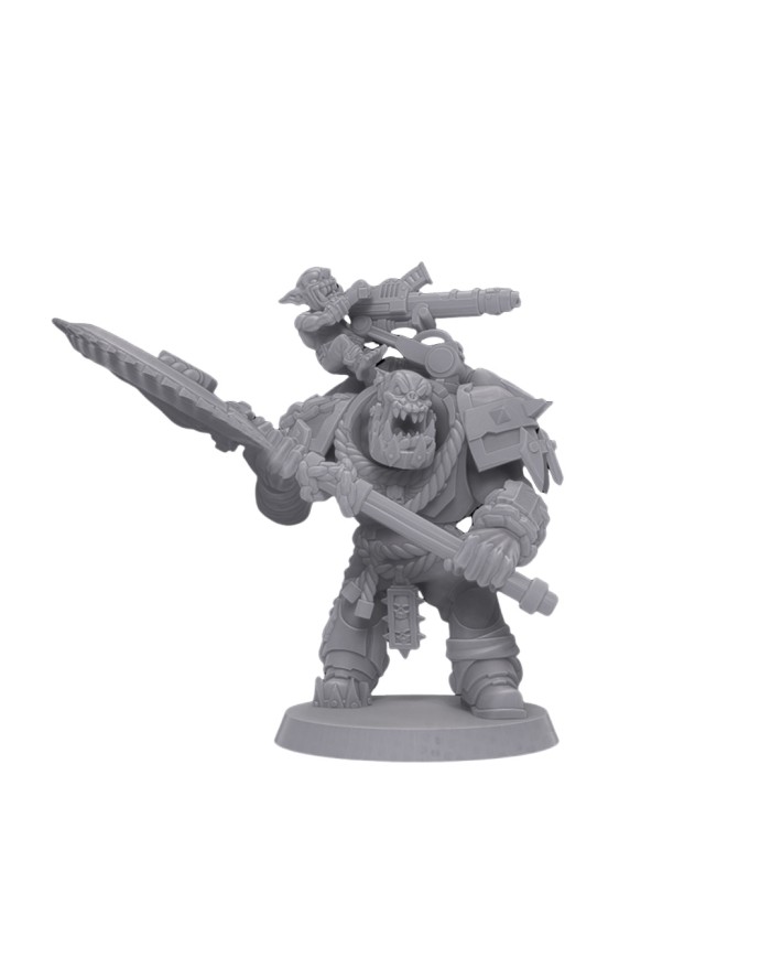 Orc Death Squad Mega Boss with Goblin|Malicious Minis|SciFi Orc Miniatures