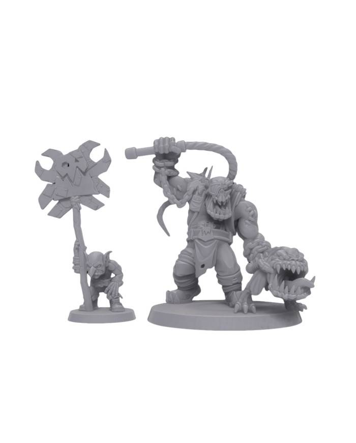 Orc Death Squad Herder and Goblin|Malicious Minis|SciFi Orc Miniatures